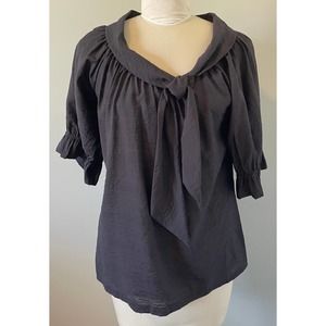 Vertigo Paris Black Puff Sleeve Tunic Size Medium New With Tags